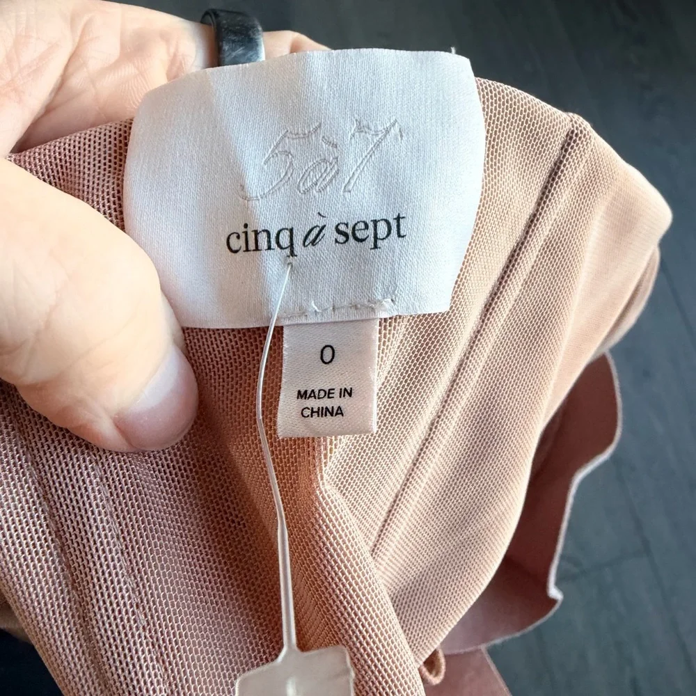 Cinq à Sept Marceau Velvet Strapless Ruffle Dress in Mauve Pink Dusty Rose